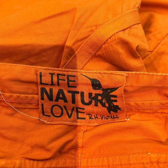 FreeCity - R.H. Vintage - Hummingbird - RARE Orange Cutoff Cargo Shorts - 50/32W - Picture 10 of 11